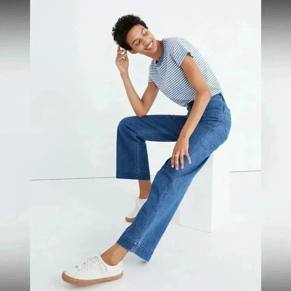 Madewell High-Rise Wide-Leg Jeans in Classic Blue - Picture 2 of 10